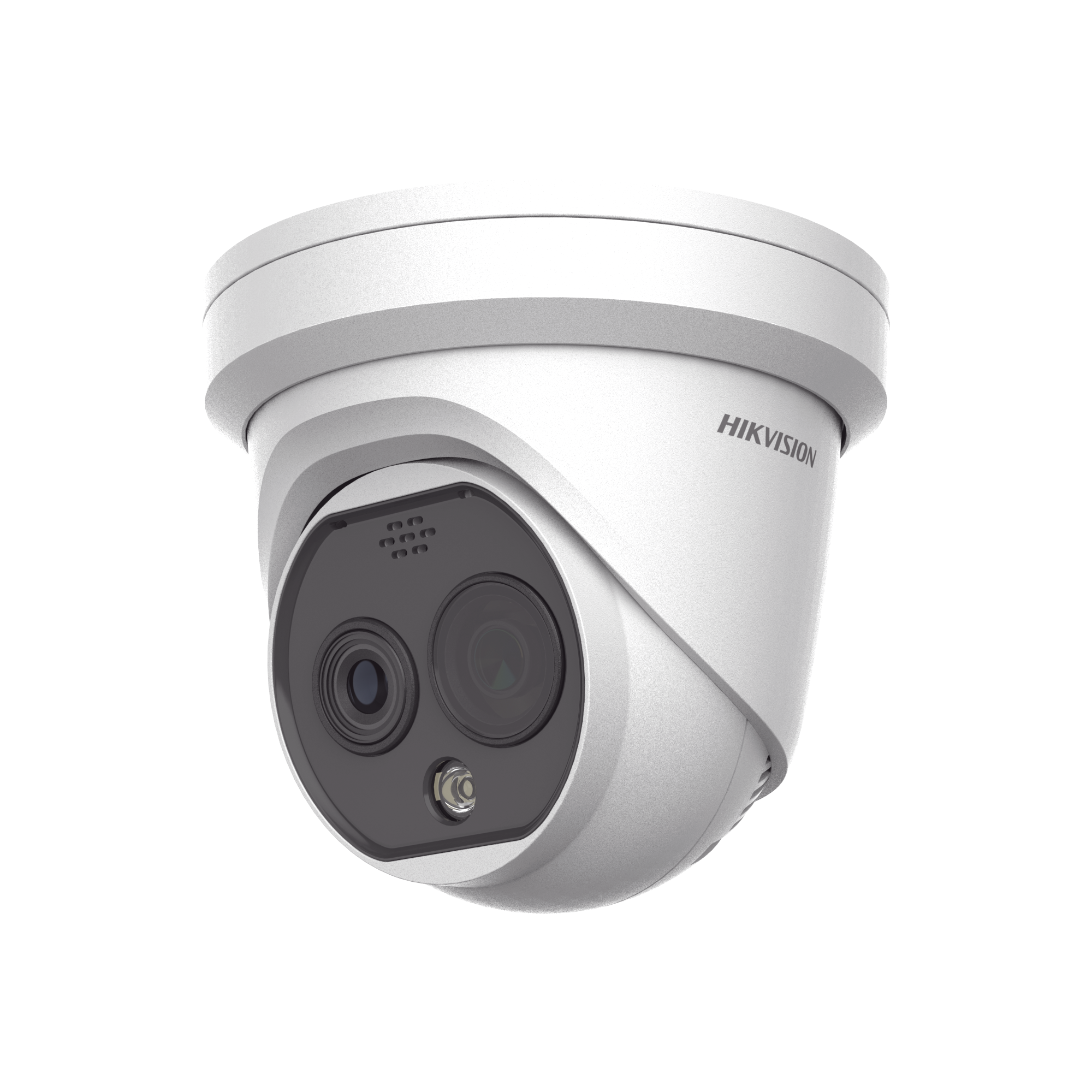 DS-2TD1228T-2/QA(B)|Turret IP Dual / Térmica 6.9 mm (256 x 192) / Óptico 6.4 mm (4 Megapixel) / Termométrica / Detección de Temperatura / PoE /Exterior IP66 / Sirena y Luz Intermitente Integrada / MicroSD