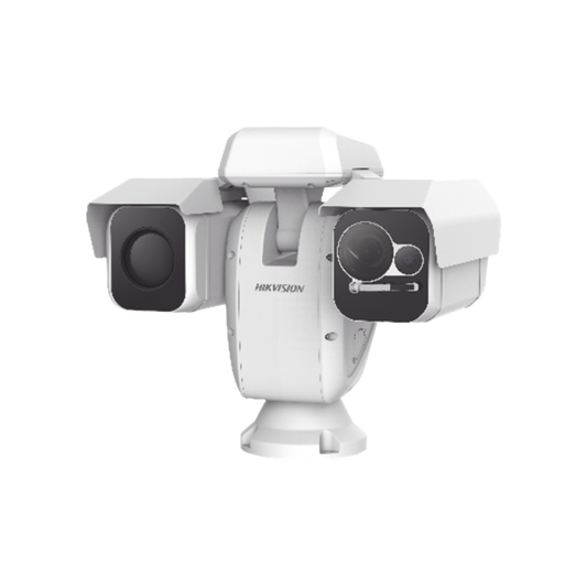 DS-2TD6267-100C4L/W|PTZ Punta de Poste IP Dual / Lente Térmico 100 mm (640 X 512) / Lente Óptico 56X Zoom (4 Megapixel) / 800 mts IR Laser / 24 VCA / IP66