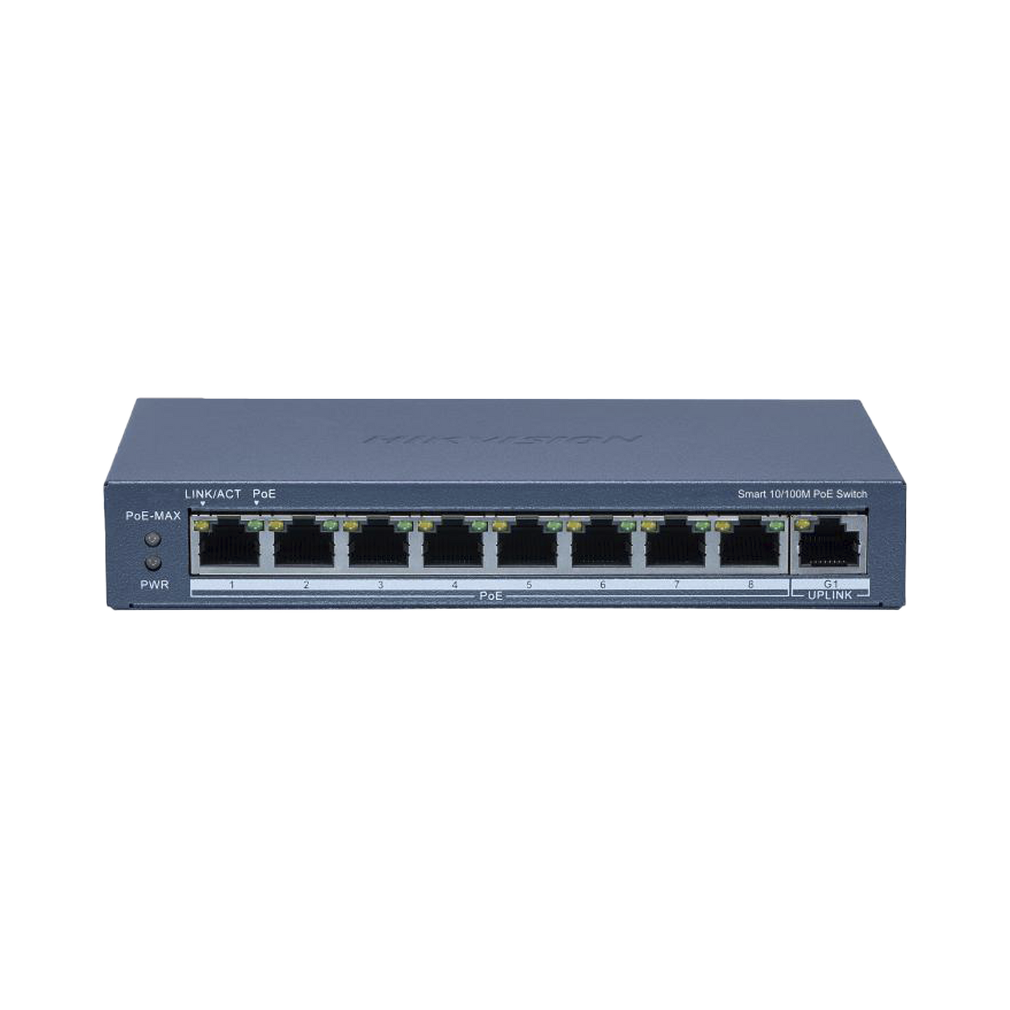 DS-3E1309P-EI/M|Switch PoE+ / Monitoreable / 8 Puertos 100 Mbps PoE+ / 1 Puerto 1000 Mbps Uplink / PoE hasta 300 metros / Conexión Remota desde Hik-PartnerPro / 60 W