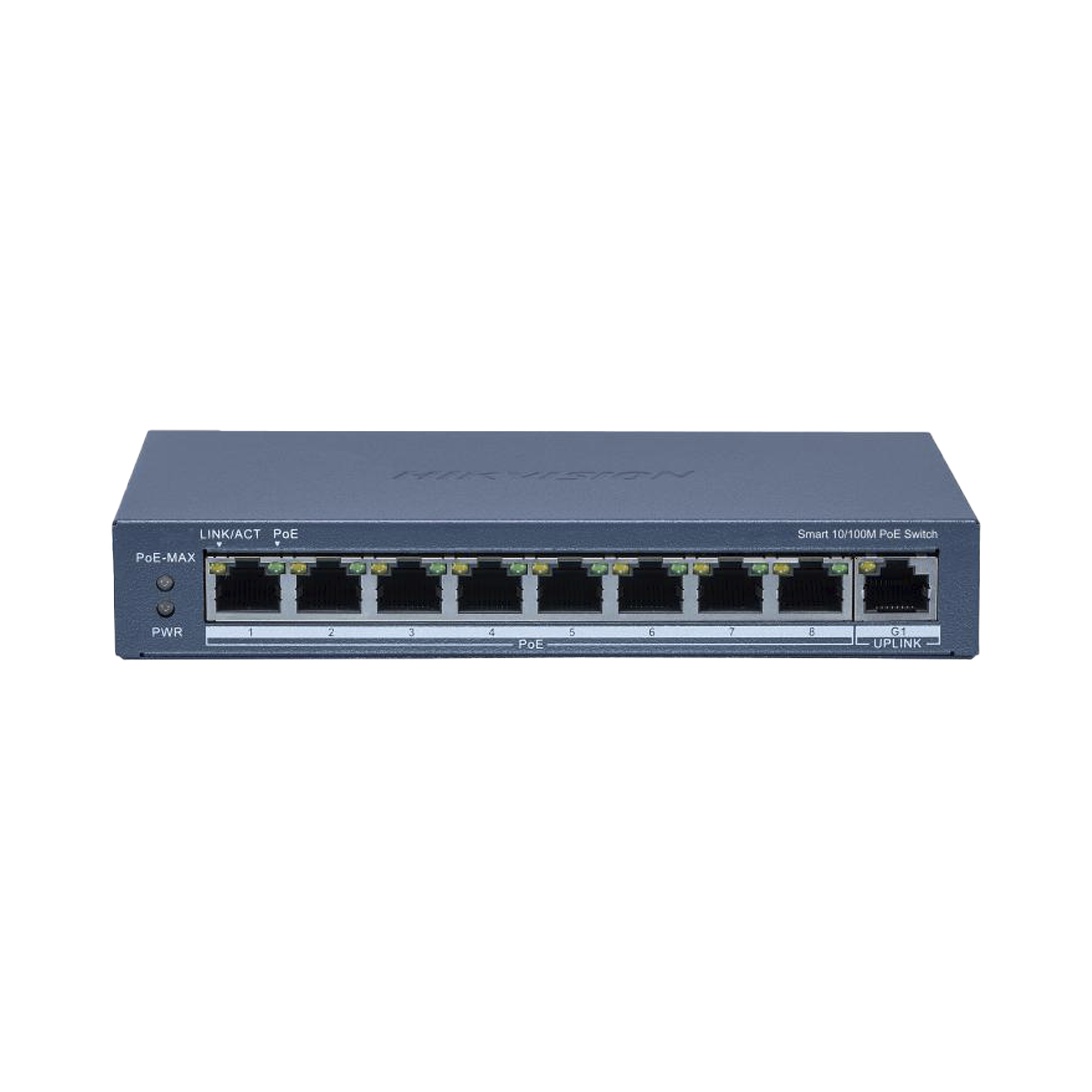 DS-3E1309P-EI/M|Switch PoE+ / Monitoreable / 8 Puertos 100 Mbps PoE+ / 1 Puerto 1000 Mbps Uplink / PoE hasta 300 metros / Conexión Remota desde Hik-PartnerPro / 60 W