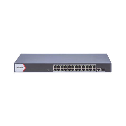 DS-3E1526P-EI/M|Switch Gigabit PoE+ / Administrable / 24 Puertos 1000 Mbps PoE+ / 1 Puerto 1000 Mbps Uplink  / 1 Puertos SFP Uplink  Configuración Remota desde Hik-PartnerPro /Modo Extendido hasta 300 Metros / 230 W
