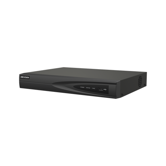 DS-7604NI-Q1/4P(D)|NVR 8 Megapixel (4K) (Compatible con Cámaras ACUSENSE) / 4 canales IP / 4 Puertos PoE+ / 1 Bahía de Disco Duro / Salida de Vídeo en 4K / 300 Metros PoE Modo Extendido
