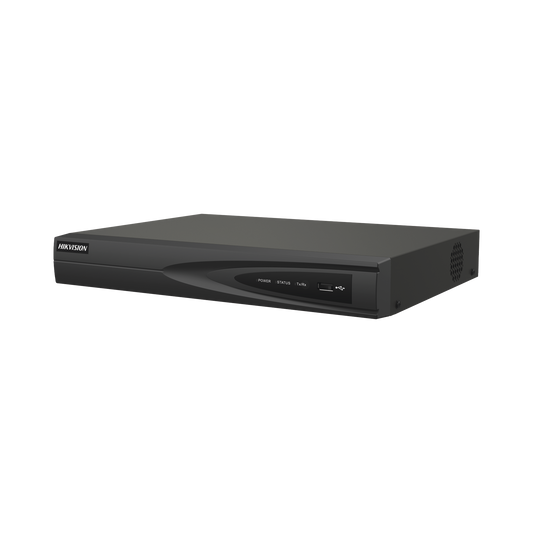 DS-7608NI-Q1/8P(D)|NVR 8 Megapixel (4K) (Compatible con Cámaras ACUSENSE) / 8 canales IP / 8 Puertos PoE+ / 1 Bahía de Disco Duro / Salida de Vídeo en 4K / 300 Metros PoE Modo Extendido
