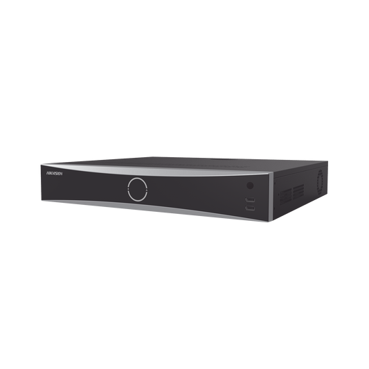 DS-7732NXI-K4/16P|NVR 12 Megapixel (4K) / 32 canales IP / 16 Puertos PoE+ / Reconocimiento Facial / AcuSense (Evita Falsas Alarmas) / 4 Bahías de Disco Duro / Switch PoE 300 mts / HDMI en 4K / Alarmas I/O