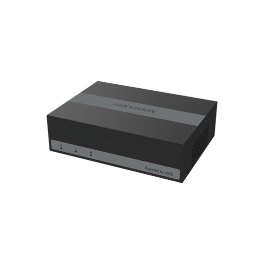 DS-E04HQHI-B|DVR 4 Canales TurboHD + 1 Canales IP / 4 Megapixel Lite / Acusense Lite (Evita Falsas Alarmas) / Unidad de Estado Solido Incluido (eSSD) de 480 GB / H.265+ /  Dise??o Ultra Compacto / Extra Silencioso