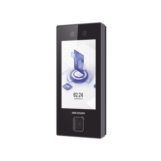 DS-K1T344MBWX-QRE1|Terminal Facial Min Moe con LECTOR DE QRs FISICO Ultra Rápido  y Tarjetas MIFARE / 3000 Rostros / Pantalla 4.5" / Administrable en la Nube con HikConnect Teams  / Exterior IP65  / PoE / WiFi
