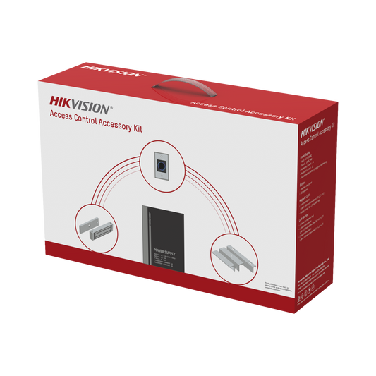 DS-KAS-7M01|Kit de Accesorios para Ctrl de Acceso / Fuente 12 Vcd 2 A, Botón de Salida y Chapa Magnética 600 Lbs / Para instalación de control de acceso autónomo (Facial Min Moe, Teclados, Lectores de Huella etc)