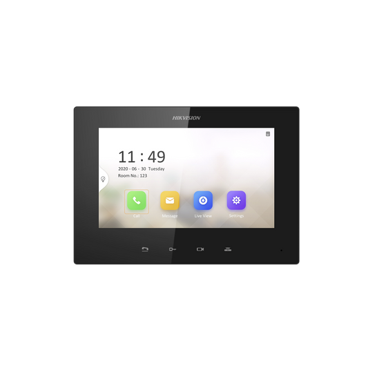 DS-KH6320-LE1(B)|Monitor IP Lite TOUCH 7" para Videoportero IP / Vídeo en Vivo / PoE Estándar / Apertura Remota / Llamada Entre Monitores / Audio de dos vías