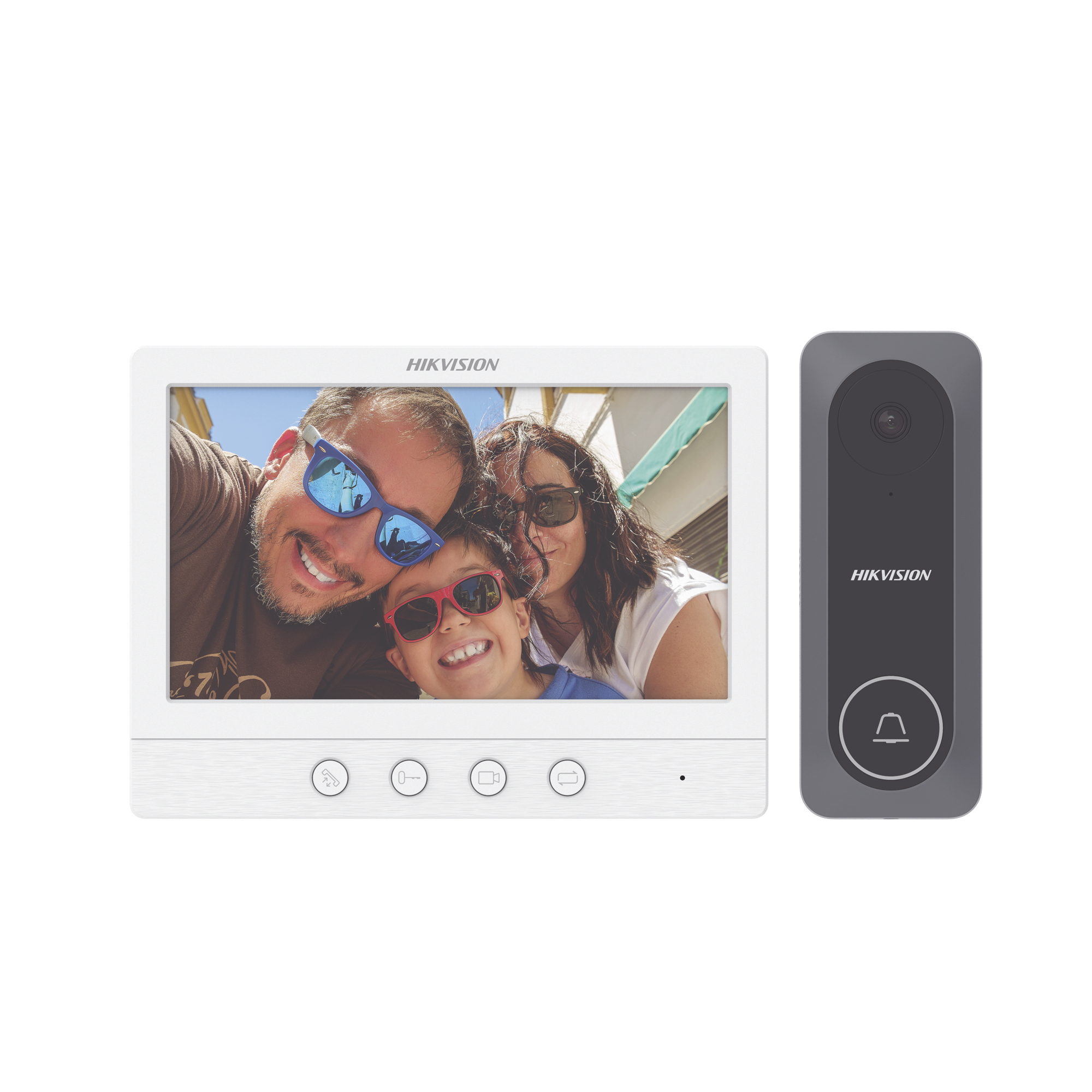 DS-KIS212|Kit de Videoportero TurboHD con Pantalla LCD a Color de 7" / Frente de Calle para Exterior de Policarbonato / 720p (1 Megapíxel )130° de Visión (Gran Angular)