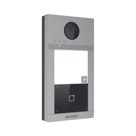 DS-KV8113-WME1(C)|Videoportero IP 2 Megapixel / Llamada y Apertura Remota desde App Hik-Connect / PoE / Exterior IP65 + Antivandalico IK08 / 1 Departamento / Apertura con Tarjeta / Soporta 2 Puertas y hasta 6 Monitores