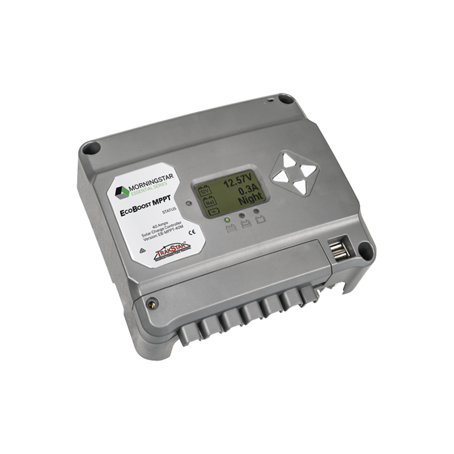 EBMPPT40M|Controlador de Carga Solar EcoBoost MPPT 40A con Pantalla.