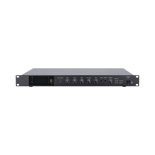 EP-B350DTB|Amplificador de Audio | 1 canal | 350 W | Sistema 100V y Baja Impedancia | 4 Entradas de Micr??fono Balanceadas | Bluetooth | USB | SD | FM | Montaje en Rack