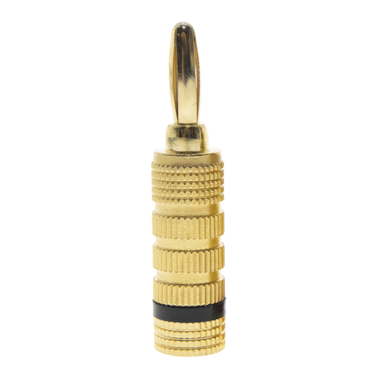 EP-BSCB|Conector Banana Tipo Tornillo para Bocinas | Instalaciones Profesionales de Audio | Chapado en Oro | Color Negro (1 Pieza)