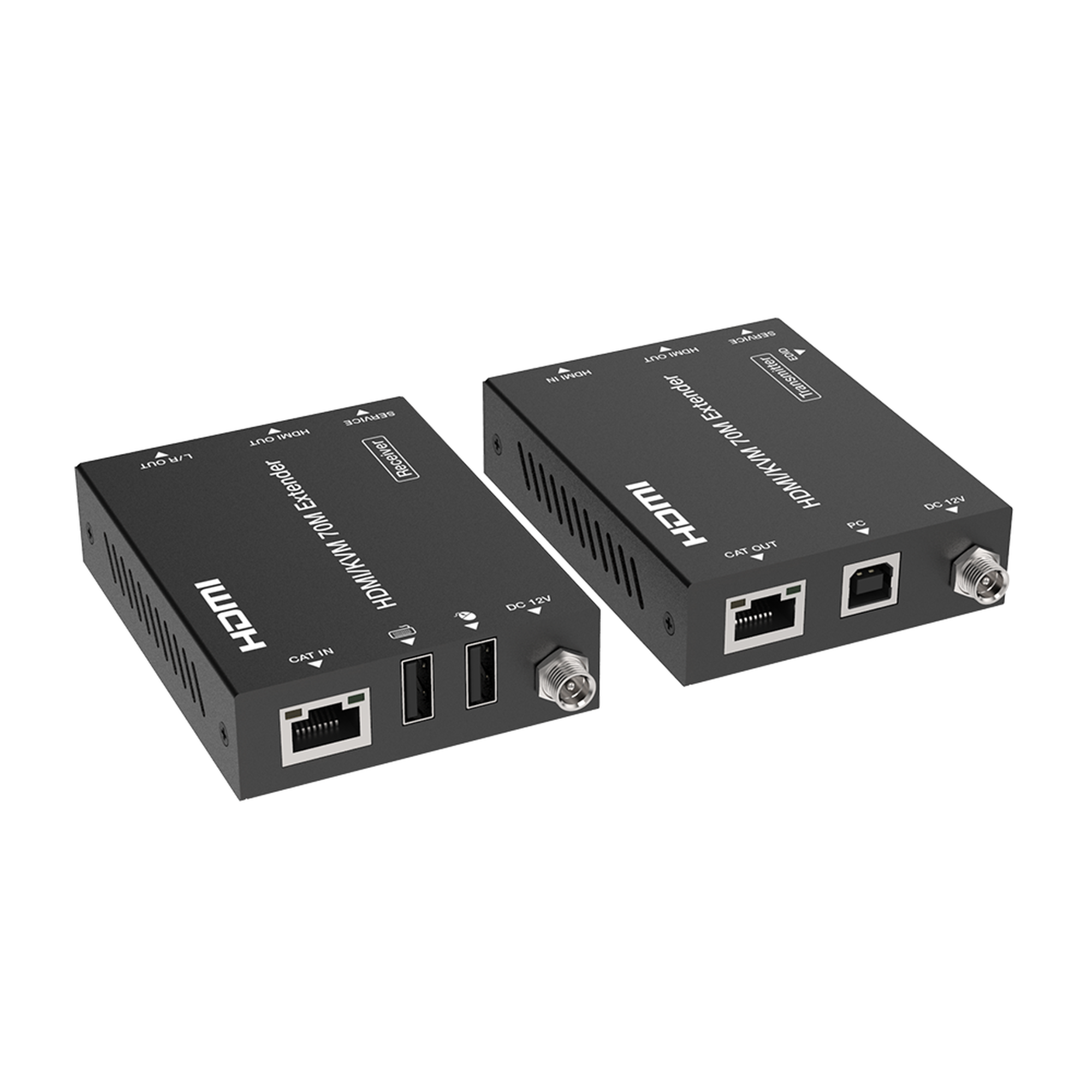 EPC-EDB70K|Kit Extensor HDMI con?áKVM?á| 70m | 4K2K@60Hz | 4:4:4 |  HDMI2.0b y HDCP 2.2 | Salida de Audio 3.5mm | Admite PoC | Admite USB 1.1