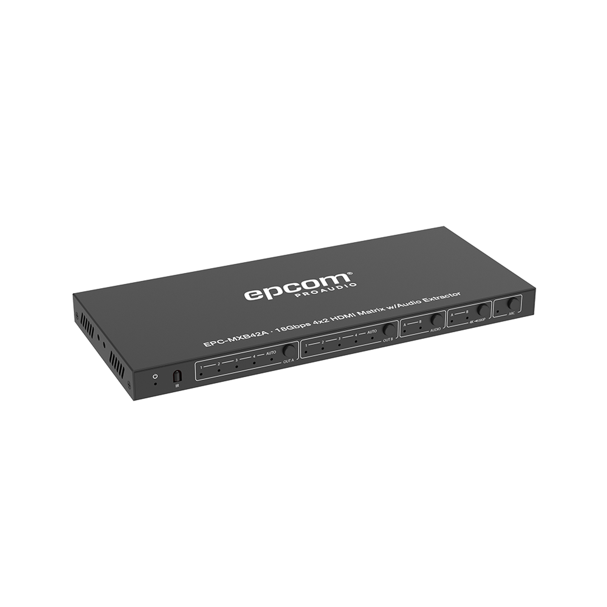 EPC-MXB42A|Matricial HDMI | 4x2 | 4K2K@60Hz | HDR |?áYCbCr 4:4:4 |?áEDID Auto | Extractor de Audio |?áSalida de audio an?íloga y digitalizados | HDCP 2.2 | 18 Gbps