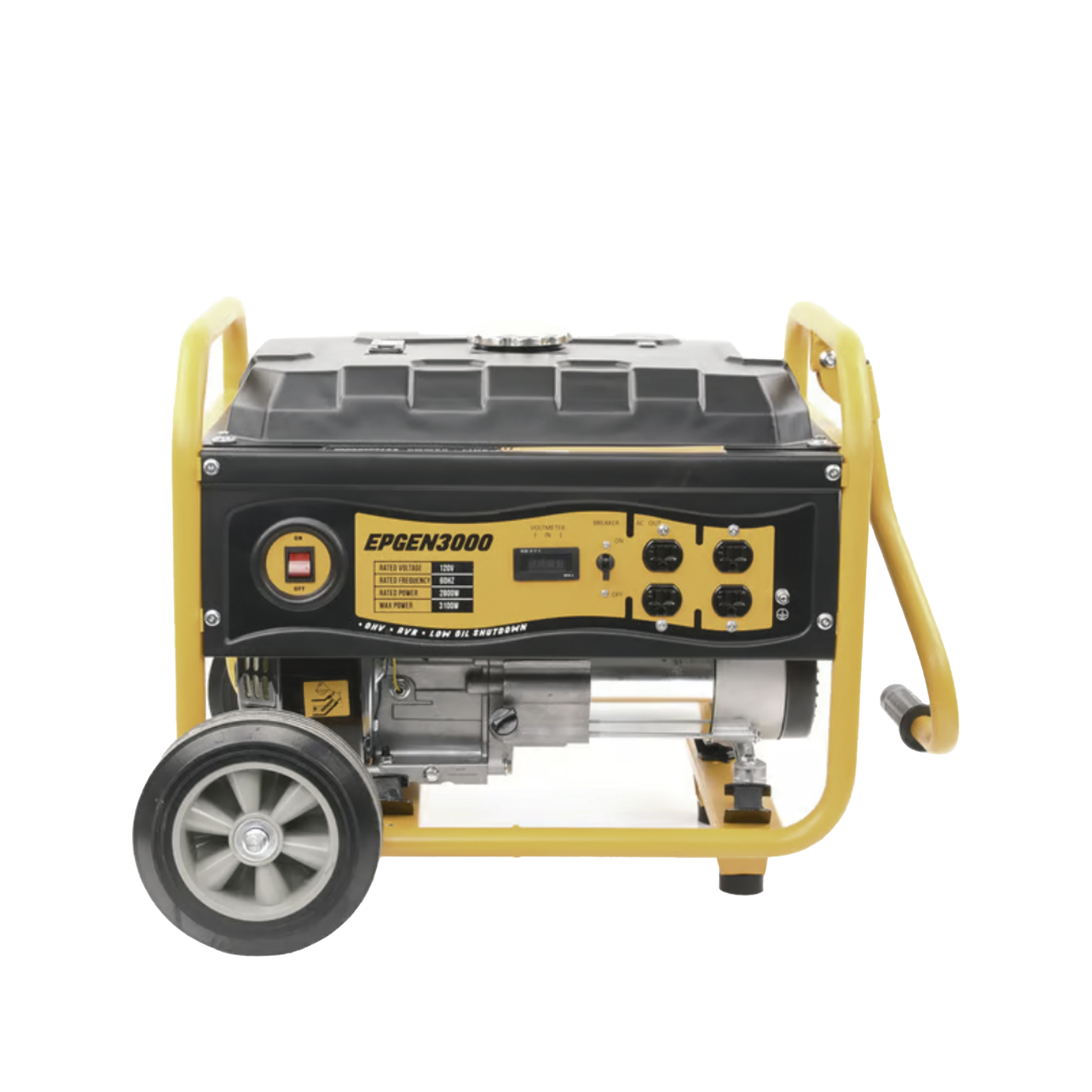 EPGEN3000|Generador a Gasolina / Planta de Emergencia 3kW, 110Vca, Encendido de Jal??n, Jaula con Ruedas para F?ícil Traslado