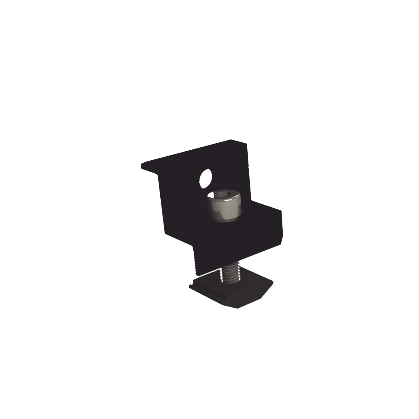 EPLECN230/35B|Sujetador final anodizado negro 30 mm y 35 mm para montaje de paneles solares en riel 5 y 8