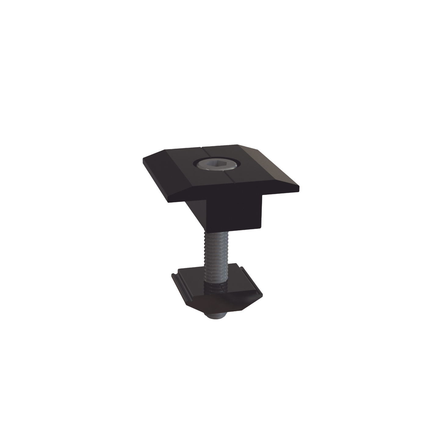 EPLMCN230B|Sujetador Intermedio 30 mm para montaje de paneles solares en riel 5 Y 8 con anodizado negro