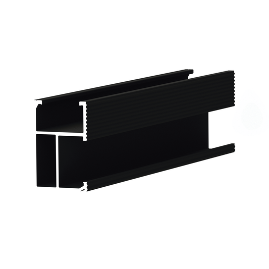 EPL-SR8-2700BLK|Riel 8 con anodizado negro para montaje de m??dulos fotovoltaicos de aluminio anodizado de 2700mm.