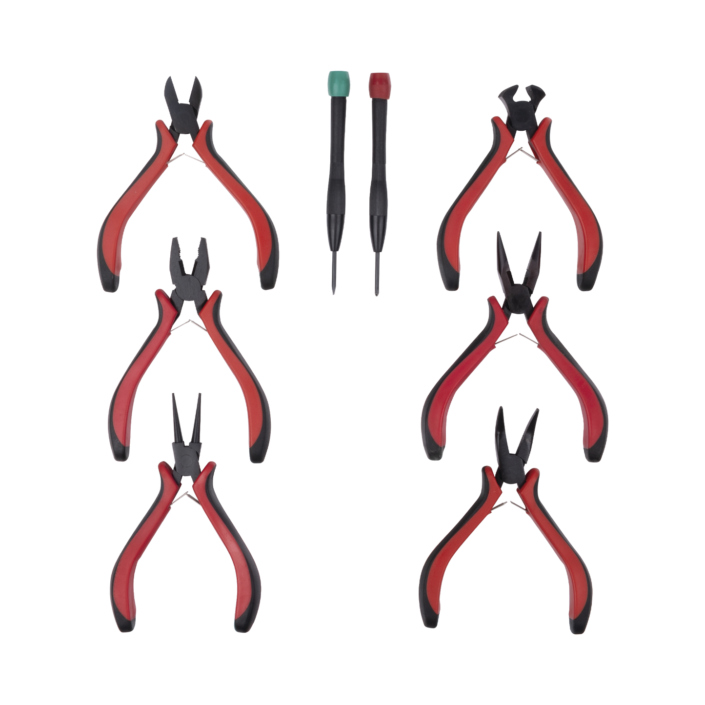 EPNTK8|Juego de Herramientas con 6 Pinzas El?®ctricas de 4.5" + 2 Desarmadores de Precisi??n (Plano y Cruz).