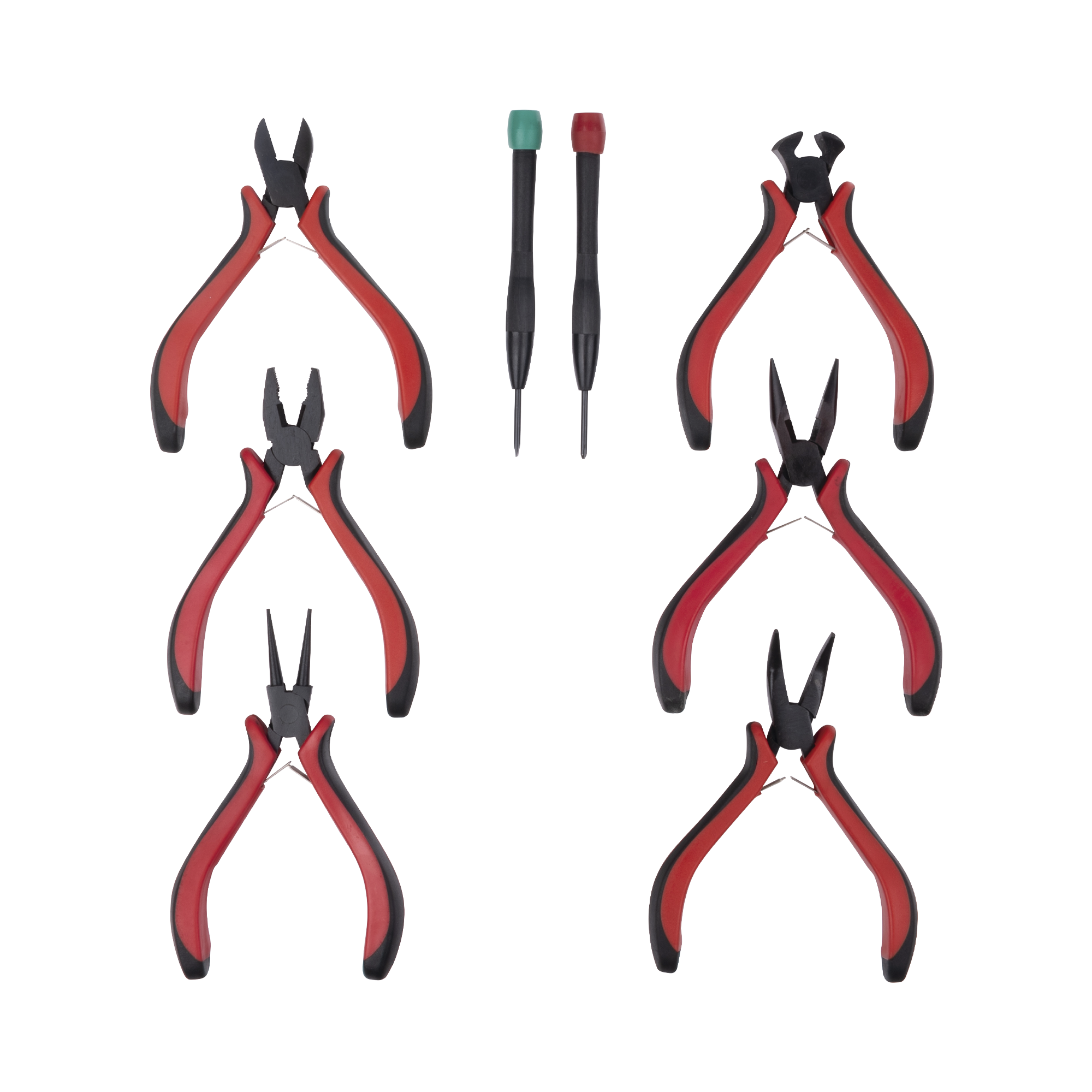 EPNTK8|Juego de Herramientas con 6 Pinzas El?®ctricas de 4.5" + 2 Desarmadores de Precisi??n (Plano y Cruz).