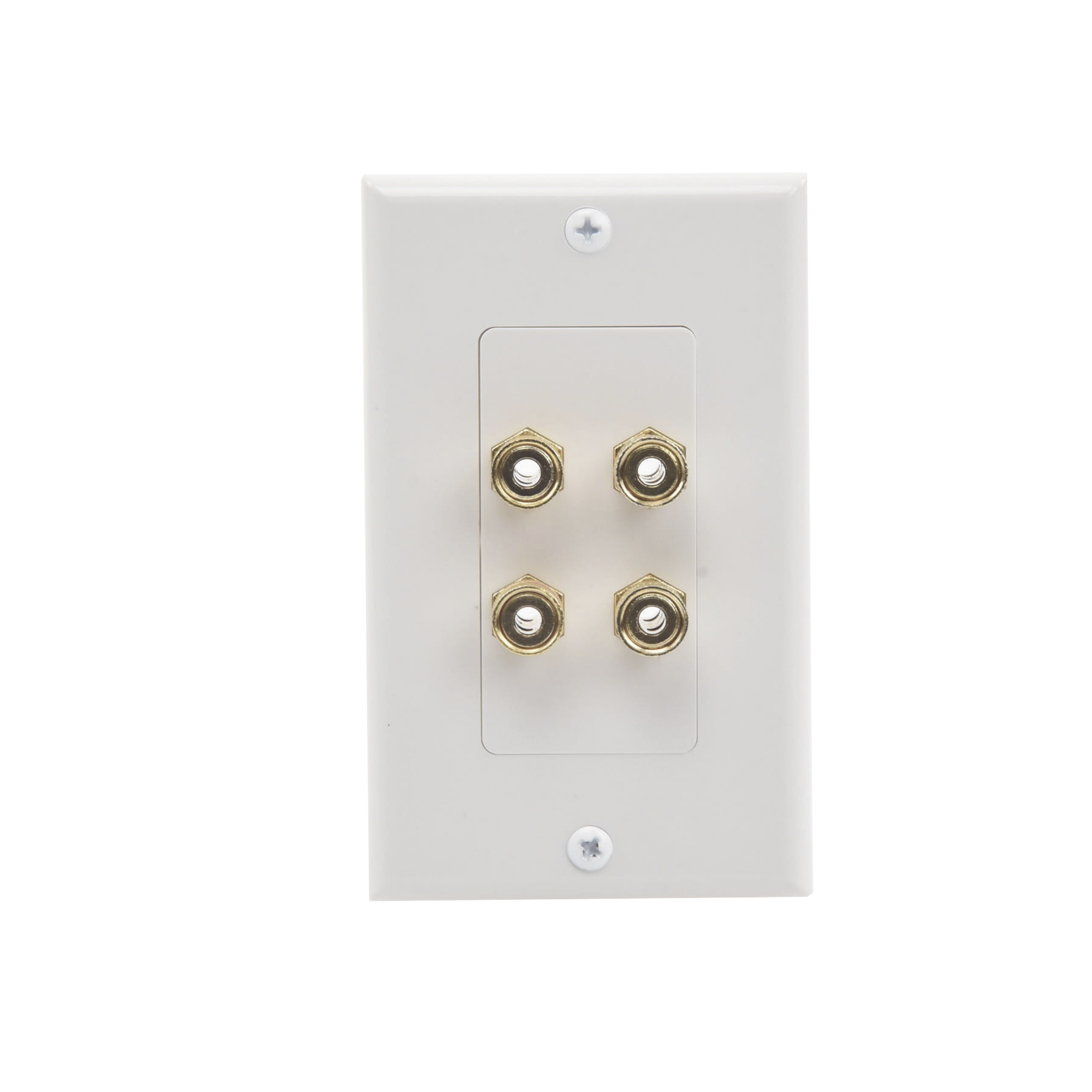 EP-WP2S|Placa de Pared | Postes de Unión Tipo Banana | Conexión para 2 Altavoces | Fácil Instalación | Conectores Chapados en Oro