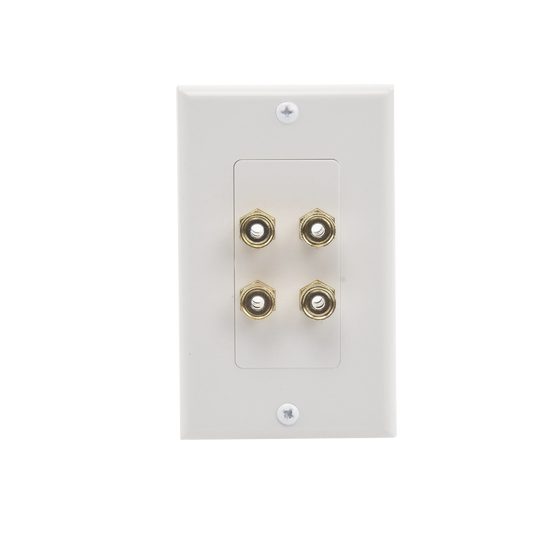 EP-WP2S|Placa de Pared | Postes de Unión Tipo Banana | Conexión para 2 Altavoces | Fácil Instalación | Conectores Chapados en Oro