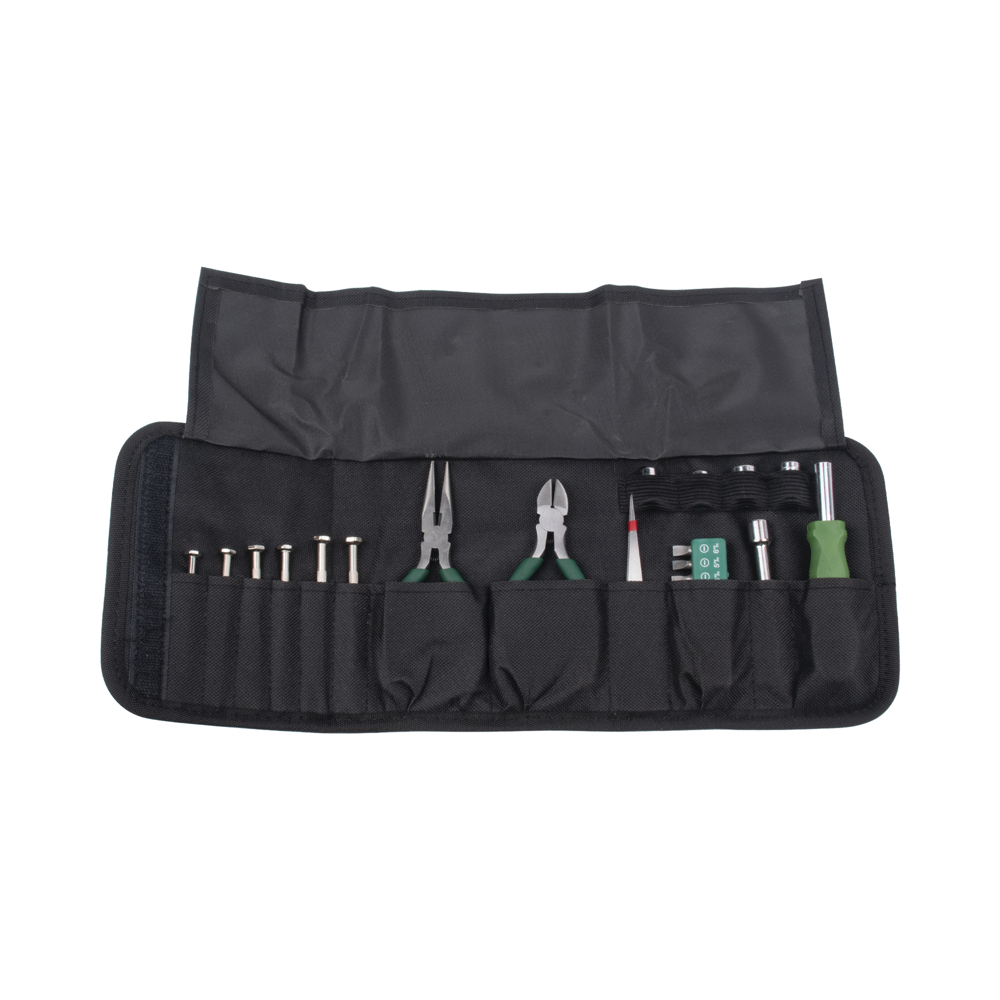 EPZH04|Juego de Herramientas en Estuche Port?ítil con 25 Pzas.  (Desarmadores Finos + Pinzas + Puntas + Maneral).