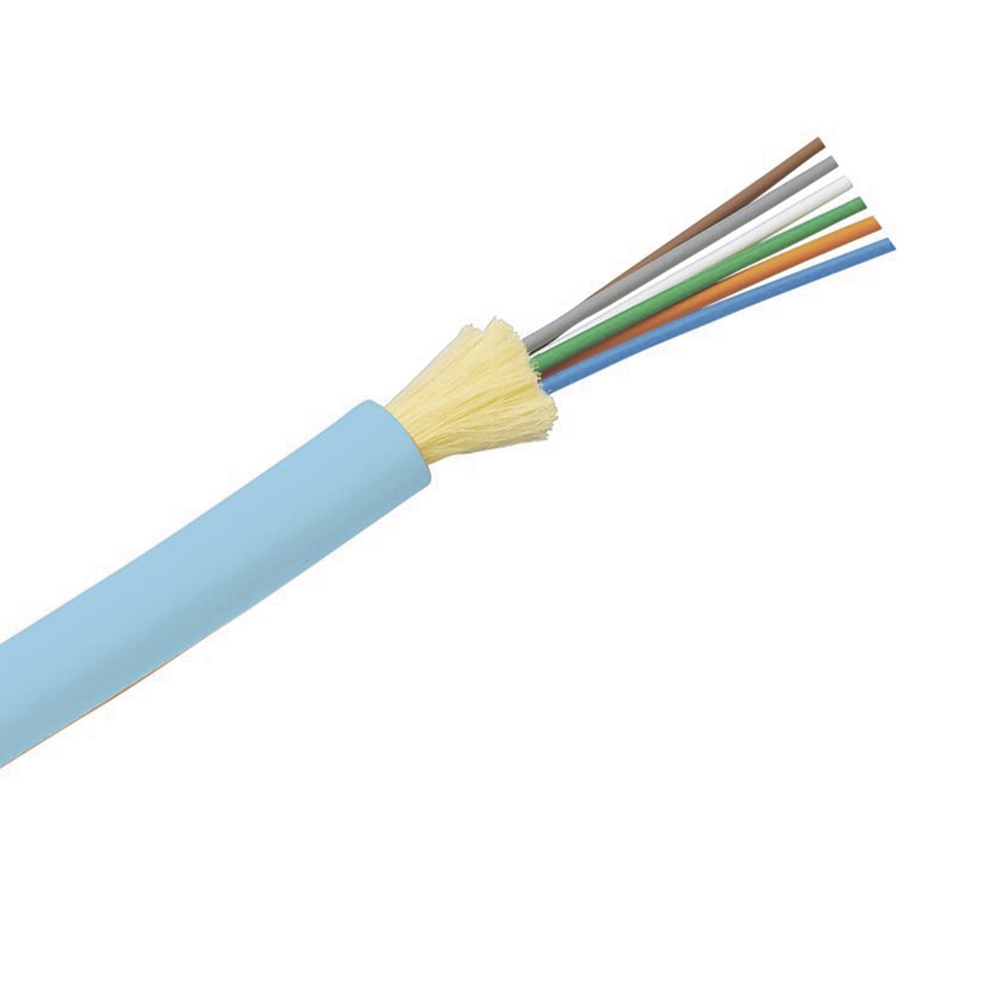 FODPZ06Y|Cable de Fibra Óptica de 6 hilos, Multimodo OM4 50/125 Optimizada, Interior, Tight Buffer 900um, No Conductiva (Dieléctrica), OFNP (Plenum), Precio Por Metro