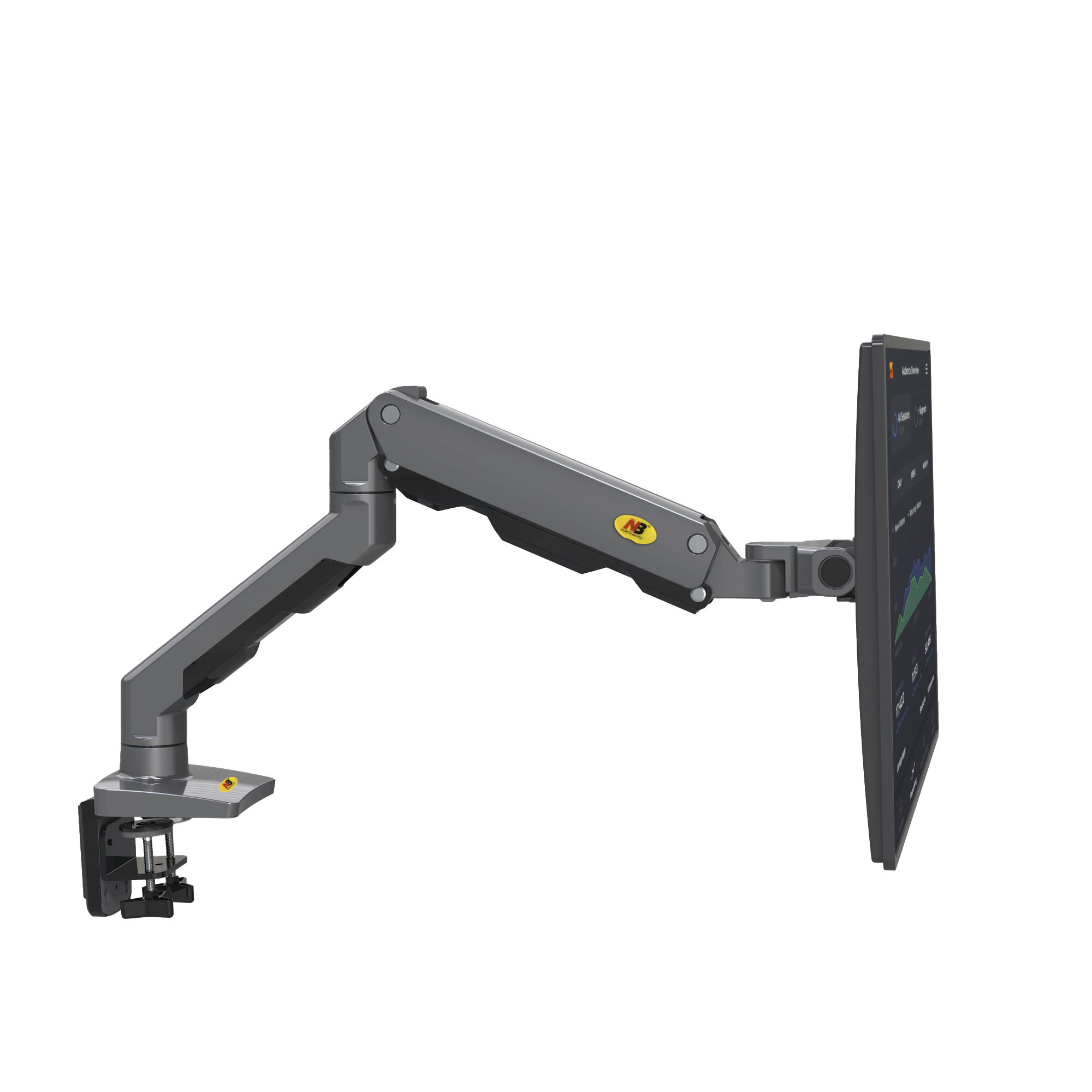 G60NB|Montaje de Escritorio Articulado para Monitores de  27-45" / Soporta hasta 15 kg / Vesa 75 x 75 / 100 x 100 / Acero / Giro: 360??