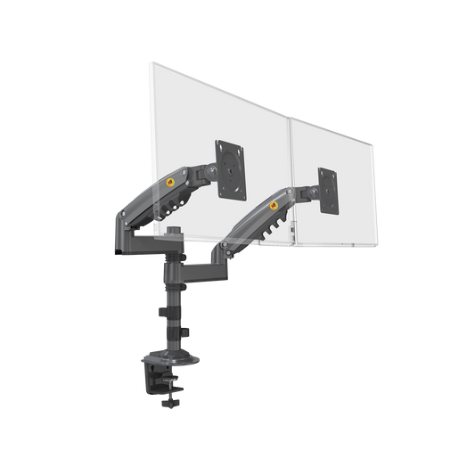 H180GNB|Montaje de Escritorio articulado para 2 monitores de 17 a 27" /  Soporta hasta 19kg por monitor / Vesa 75 x 75 / 100 x 100 / Acero / Rotaci??n: 360??