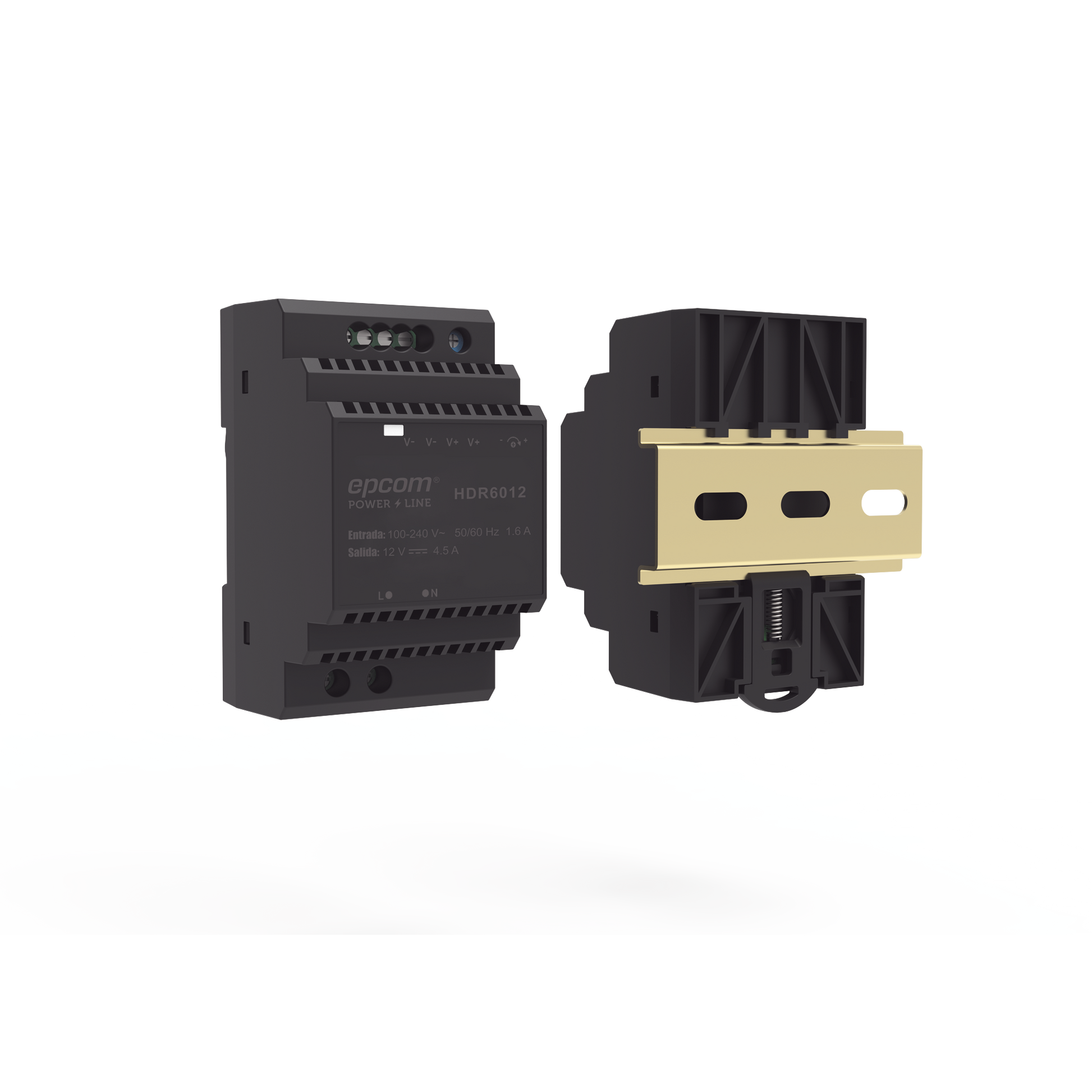 HDR-6012|Fuente de Poder Industrial Entrada: 100-240 Vca / Salida: 15 Vcc/ 4 A/ 60 W/ Riel Din