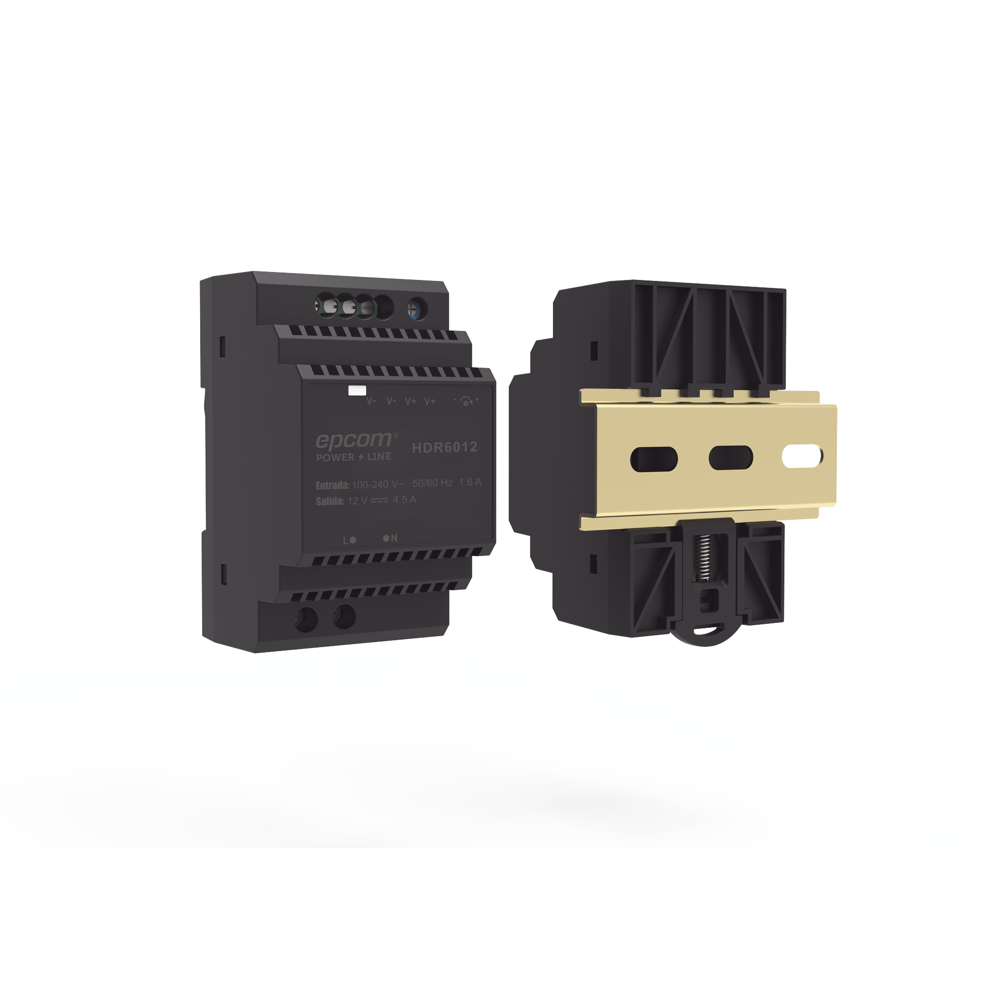 HDR-6012|Fuente de Poder Industrial Entrada: 100-240 Vca / Salida: 15 Vcc/ 4 A/ 60 W/ Riel Din