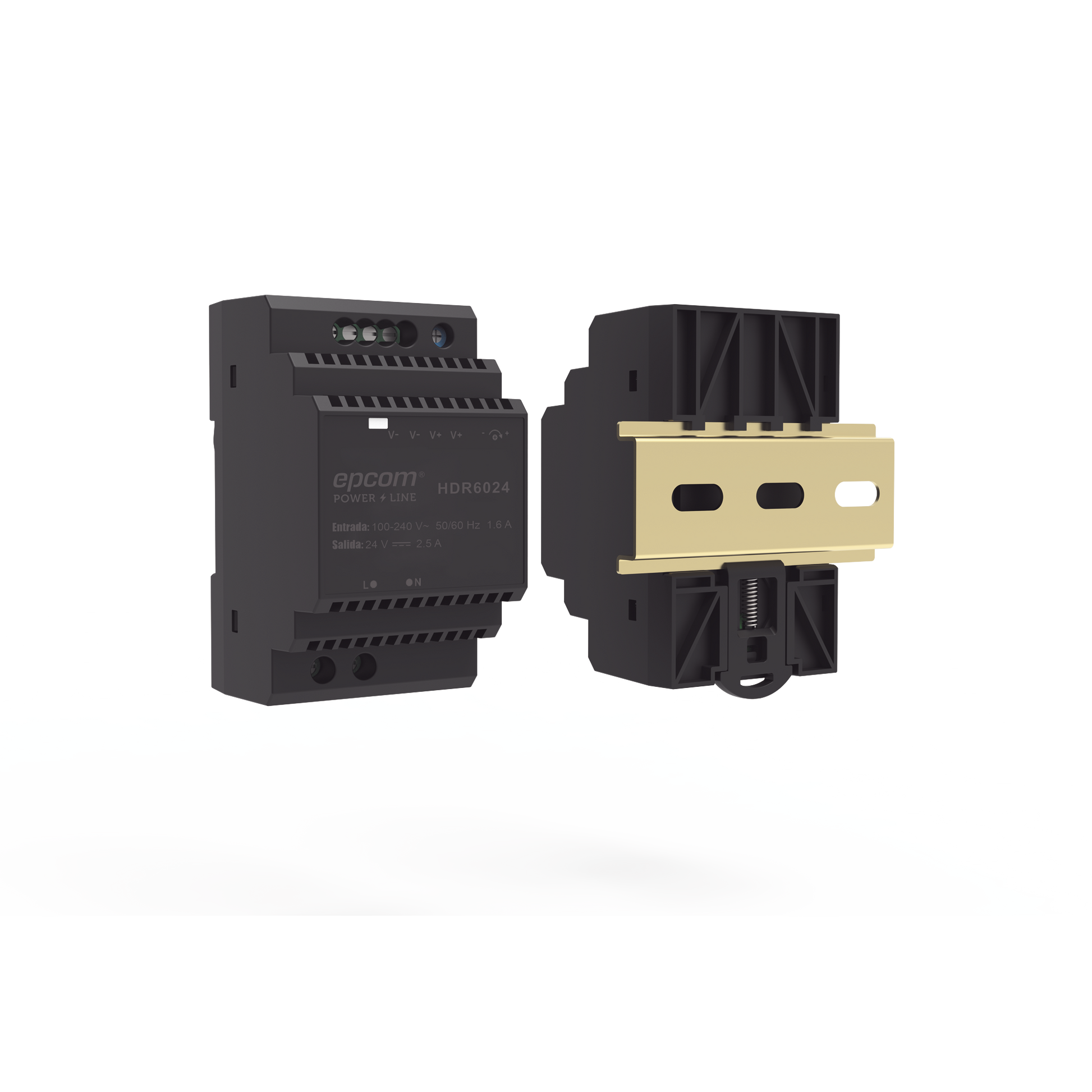 HDR-6024|Fuente de Poder Industrial Entrada: 100-240 Vca / Salida: 24 Vcc/ 2.5 A/ 60 W/ Riel Din