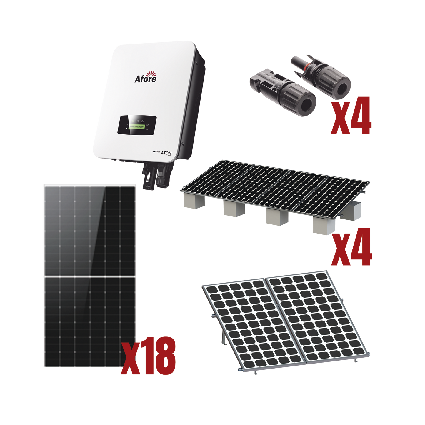 HNS10000TLKIT1|Kit Solar Interconexion  / 10kW  220Vca / Inversor AFORE / Montaje Incluido