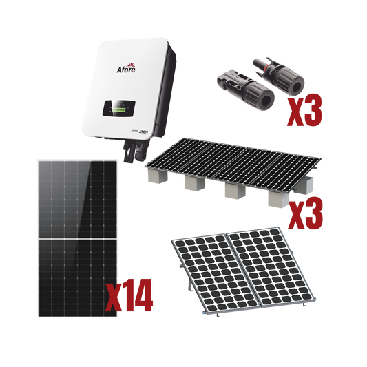 HNS8000TLKIT1|Kit Solar Interconexion  / 8kW  220Vca / Inversor AFORE / Montaje Incluido