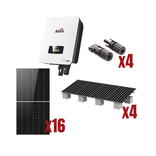 HNS9000TLKIT1|Kit Solar Interconexion  / 9kW  220Vca / Inversor AFORE / Montaje Incluido