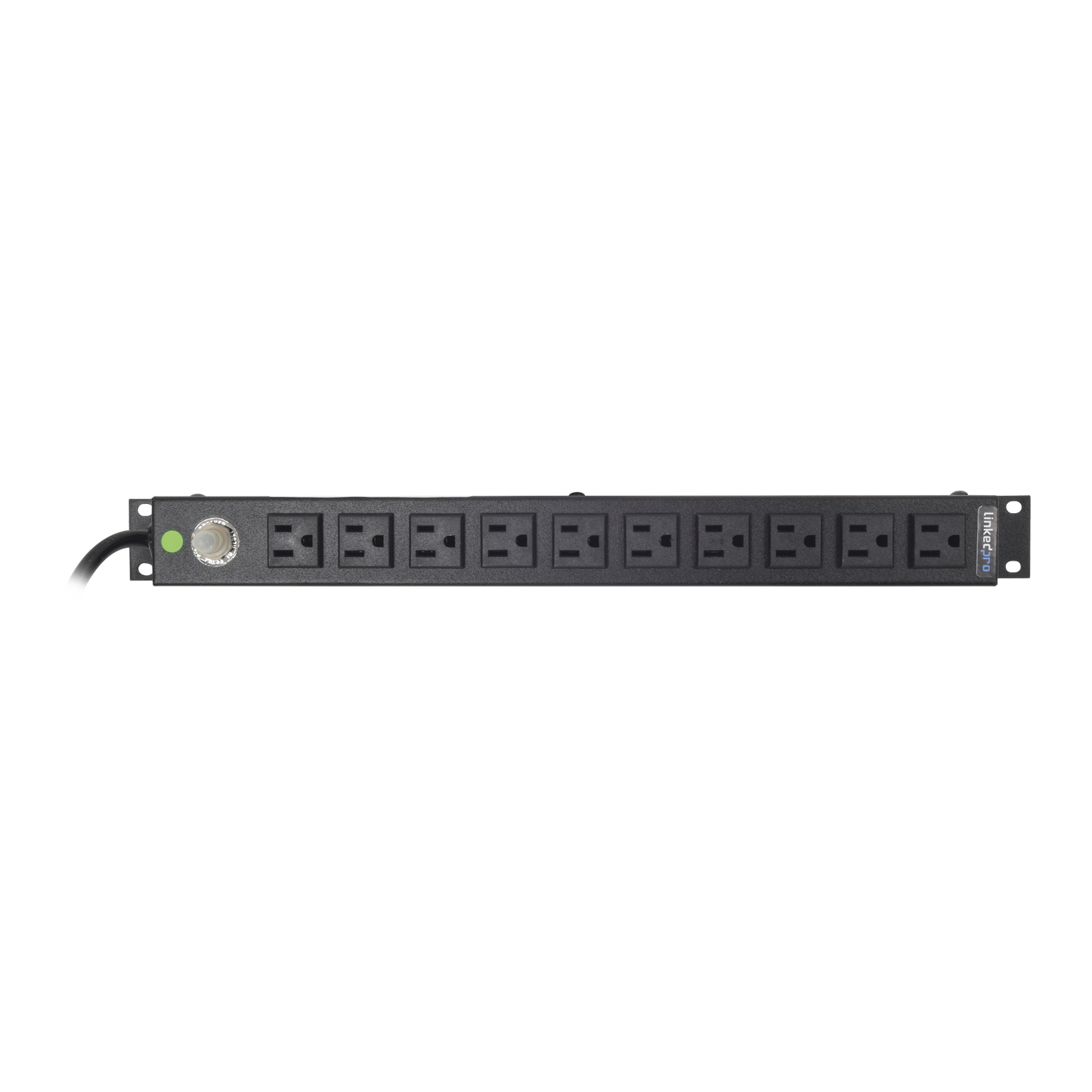 HTCM-1U-10C|Tomacorriente Horizontal (PDU) de 10 Contactos (NEMA 5-15R) Rack 19" 1UR. Voltaje Entrada/Salida: 120Vca/15A