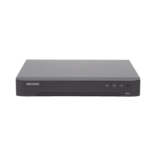 IDS-7208HQHI-M1/S(C)|DVR 8 Canales TurboHD + 4 Canales IP / 5 Megapixel - 3K Lite / Acusense (Evita Falsas Alarmas) / Audio por Coaxitron / 1 Bahía de Disco Duro / H.265+ / Salida de Video en Full HD