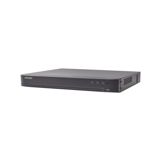 IDS-7208HUHI-M1/S/A(C)|DVR 8 Canales TurboHD + 8 Canales IP / 8 Megapixel (4K) / Acusense (Evita Falsas Alarmas) / Audio por Coaxitron / 1 Bahía de Disco Duro / 8 Entradas de Alarma / 4 Salidad de Alarma / H.265+