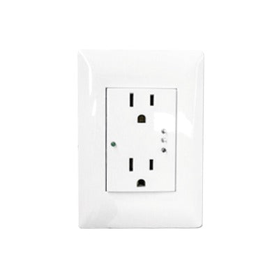 INTELI-GROUND|Contacto Inteligente de Pared Doble 120, 15A, con Supresor de Picos Tipo A.