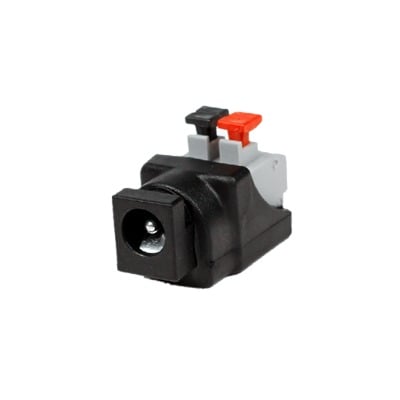 JR53X|Adaptador tipo Jack de 3.5 mm Hembra Polarizado de 12 Vcc con Terminales de Presi??n