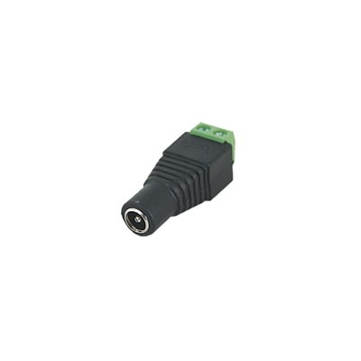 JR-53|Adaptador Hembra Tipo Jack de 3.5 mm polarizado de 12 Vcc / Terminales Tipo Tornillo / Polarizado (+/-) / Ideal para Cámaras de Video Vigilancia.