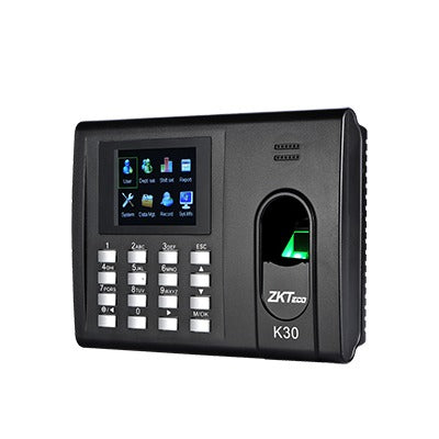 K-30|Checador de Huella y Tarjetas para Tiempo y Asistencia con Bater?¡a de Respaldo/ Comunicaci??n TCP/IP / Reportes directo a Excel por USB (Funci??n SSR) / Salida de relevador para cerradura