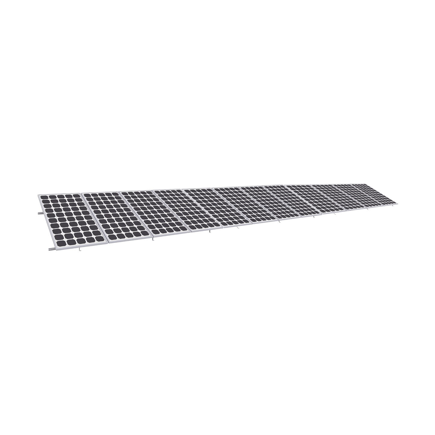 KIT12PVEKTOR8R|Montaje para Panel Solar, Riel 8 de 5400mm para Módulos con Espesor de 35mm, Velocidad de Viento Máx. 136km/h (20° a 45°)