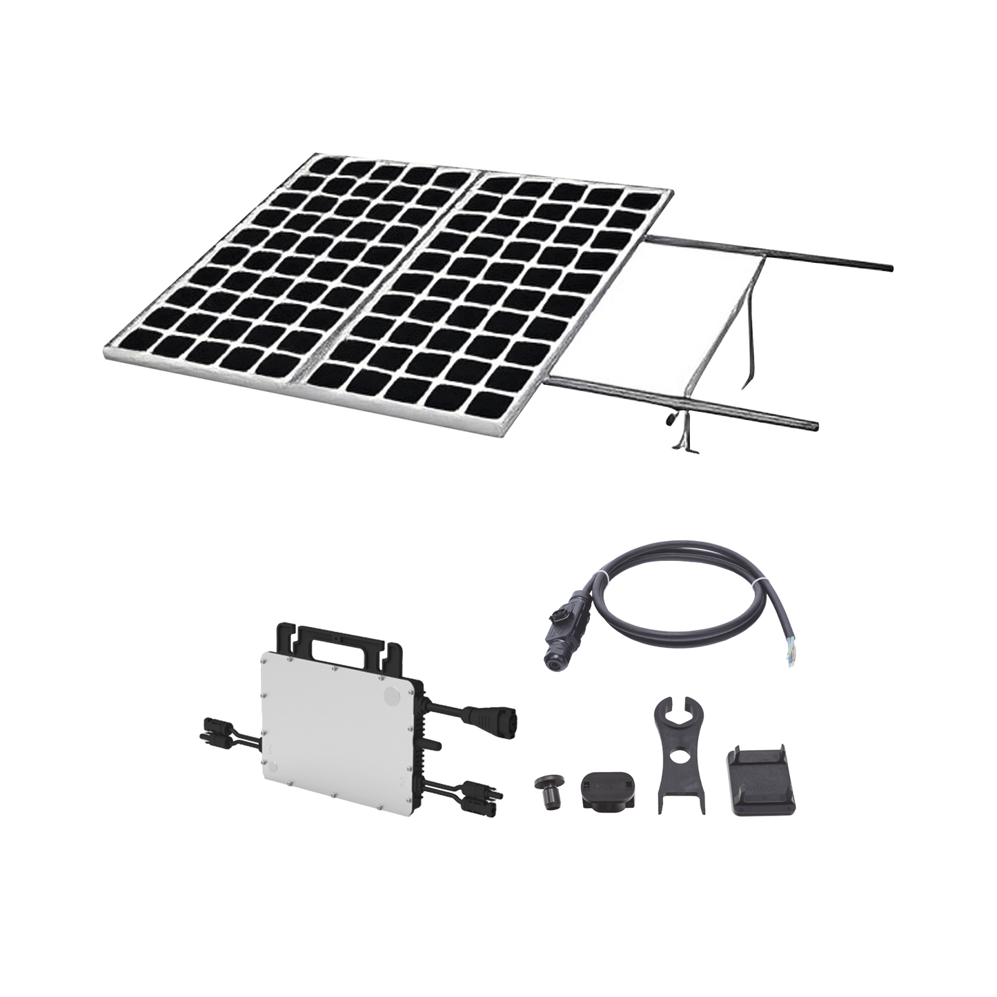 KITHMS1K550|Kit Solar para Interconexión de 1.1 KW de Potencia Pico 220Vcc con Microinversor 1KW y 2 Módulos de 550 W (Incluye Montaje )