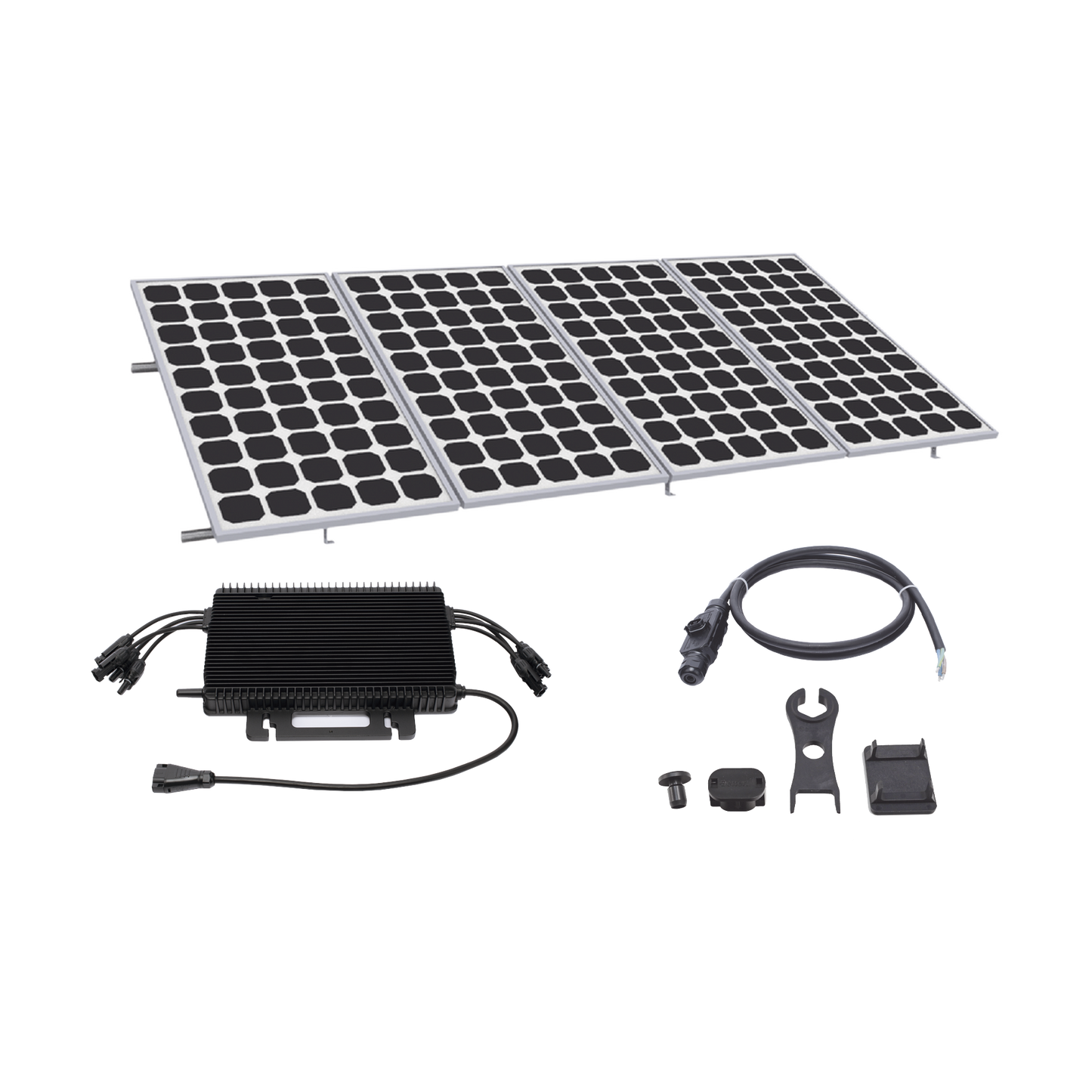 KITHMS2K550SP|Kit Solar para Interconexión de 2.2KW de Potencia Pico 220Vcc con Microinversor y 4 Módulos de 550 W (Incluye Montaje )