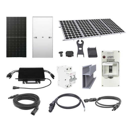 KITHMS2K575|Kit Solar para Interconexión de 2.2KW de Potencia Pico 220Vcc con Microinversor y 4 Módulos de 575 W (Incluye Montaje y Protecciones)