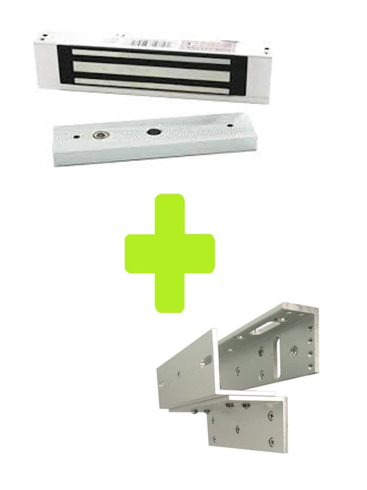 ZKTECO LM120PAK - Paquete de contrachapa magn?®tica de 120 kg, voltaje de 12VDC incluye soporte ZL para su instalaci??n, compatible para puertas de madera y metal