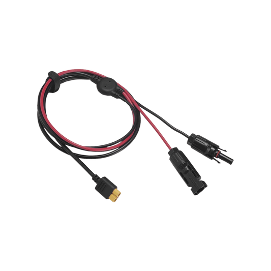 LMC4XT60I2.5M|Cable 2.5 m, Negro, Calibre 10 AWG con Terminales MC4 Macho y Hebra para Terminal XT60